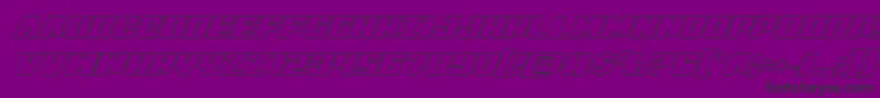 Virginhybridout-Schriftart – Schwarze Schriften auf violettem Hintergrund