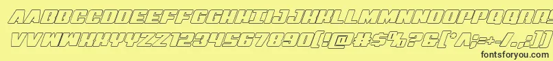 Virginhybridout Font – Black Fonts on Yellow Background