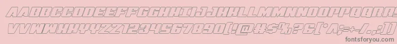 Virginhybridout-Schriftart – Graue Schriften auf rosa Hintergrund