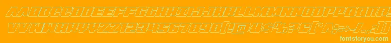 Virginhybridout Font – Green Fonts on Orange Background