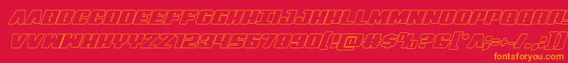 Virginhybridout Font – Orange Fonts on Red Background