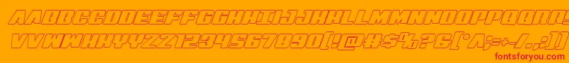 Fonte Virginhybridout – fontes vermelhas em um fundo laranja