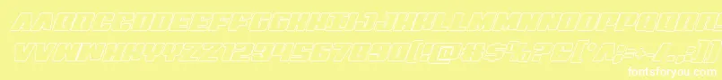 Virginhybridout Font – White Fonts on Yellow Background