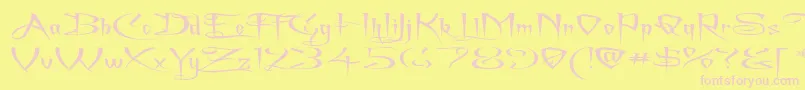 ACharmingFontSuperexpanded Font – Pink Fonts on Yellow Background