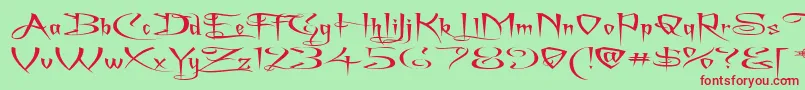 ACharmingFontSuperexpanded Font – Red Fonts on Green Background