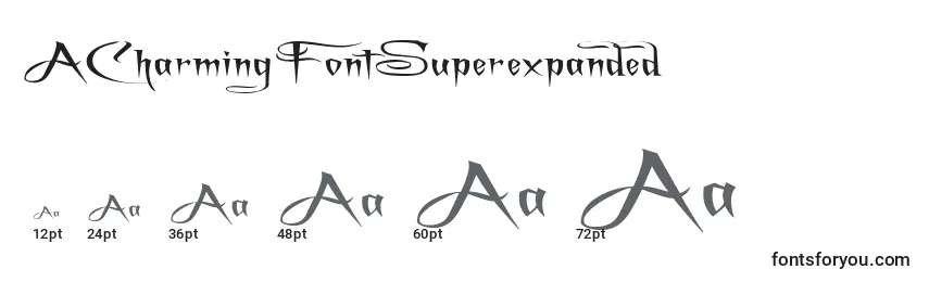 ACharmingFontSuperexpanded Font Sizes
