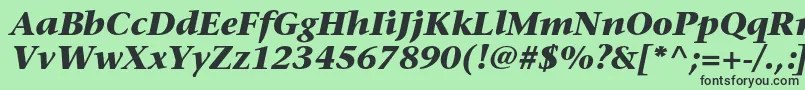 フォントStoneserifstdBolditalic – 緑の背景に黒い文字