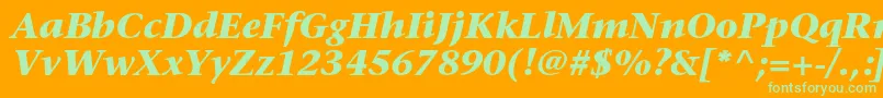 StoneserifstdBolditalic Font – Green Fonts on Orange Background