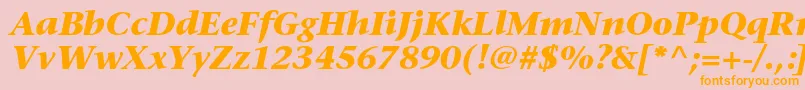 StoneserifstdBolditalic Font – Orange Fonts on Pink Background