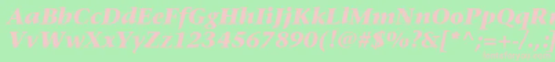 StoneserifstdBolditalic Font – Pink Fonts on Green Background