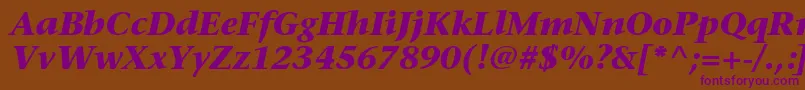 StoneserifstdBolditalic Font – Purple Fonts on Brown Background