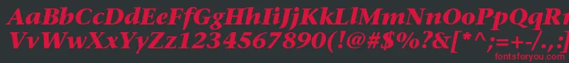 Шрифт StoneserifstdBolditalic – красные шрифты на чёрном фоне