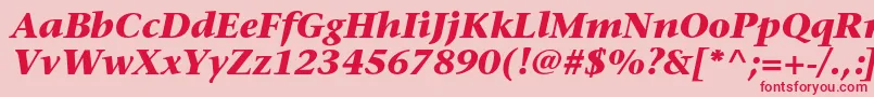 フォントStoneserifstdBolditalic – ピンクの背景に赤い文字