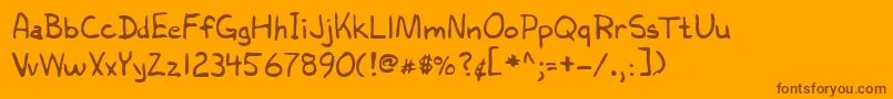 Lehn026 Font – Brown Fonts on Orange Background