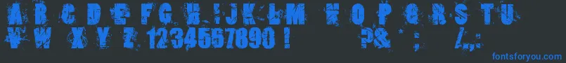 LoserboiGrunge-Schriftart – Blaue Schriften auf schwarzem Hintergrund