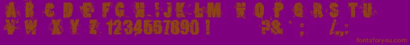 Więcej informacji o czcionce LoserboiGrunge Czcionka LoserboiGrunge – brązowe czcionki na fioletowym tle