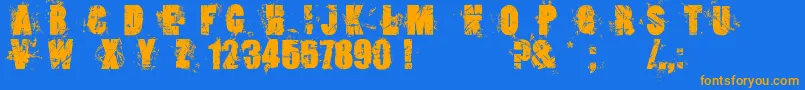 More about LoserboiGrunge Font LoserboiGrunge Font – Orange Fonts on Blue Background