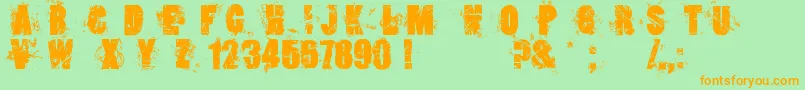 LoserboiGrunge Font – Orange Fonts on Green Background