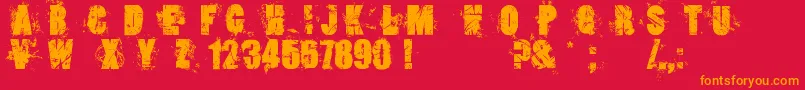LoserboiGrunge Font – Orange Fonts on Red Background