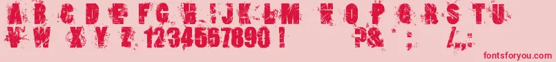 LoserboiGrunge-Schriftart – Rote Schriften auf rosa Hintergrund