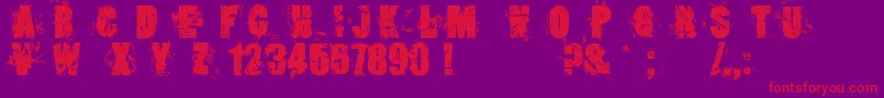 LoserboiGrunge Font – Red Fonts on Purple Background