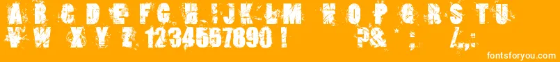 Saiba mais sobre a fonte LoserboiGrunge Fonte LoserboiGrunge – fontes brancas em um fundo laranja