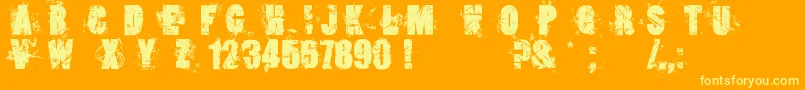 LoserboiGrunge Font – Yellow Fonts on Orange Background