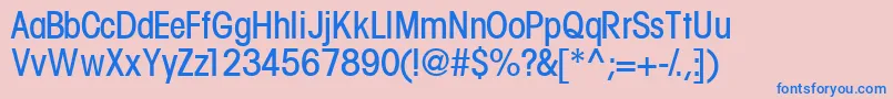 フォントTrendexlightcondssk – ピンクの背景に青い文字