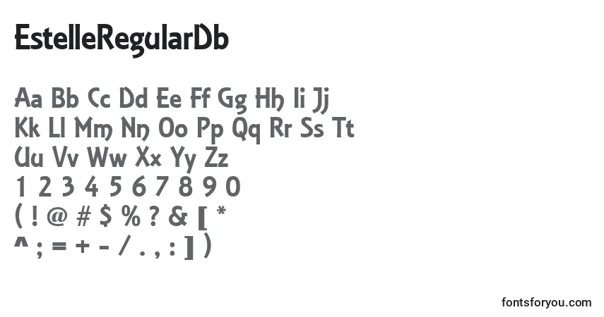 A fonte EstelleRegularDb – alfabeto, números, caracteres especiais