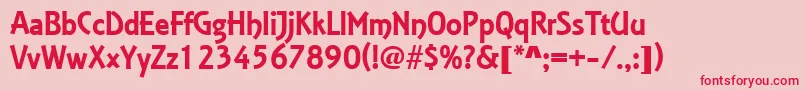 フォントEstelleRegularDb – ピンクの背景に赤い文字
