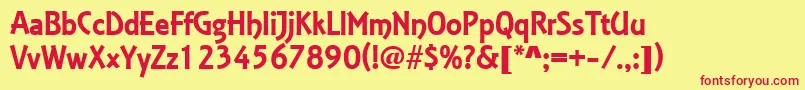 フォントEstelleRegularDb – 赤い文字の黄色い背景