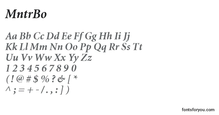 MntrBo-fontti – aakkoset, numerot, erikoismerkit
