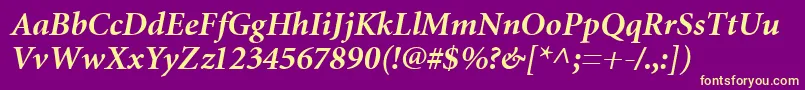 MntrBo Font – Yellow Fonts on Purple Background