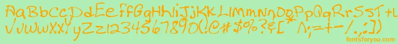 MtfDonna Font – Orange Fonts on Green Background