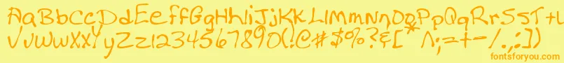 MtfDonna Font – Orange Fonts on Yellow Background