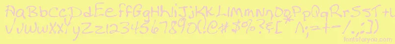 MtfDonna Font – Pink Fonts on Yellow Background