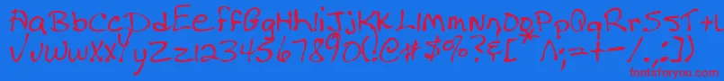 MtfDonna Font – Red Fonts on Blue Background