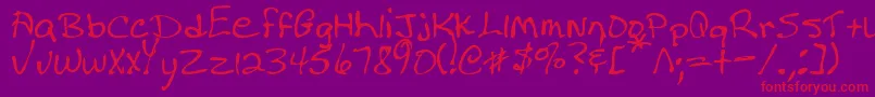 MtfDonna Font – Red Fonts on Purple Background