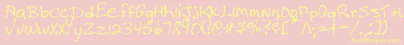 MtfDonna-Schriftart – Gelbe Schriften auf rosa Hintergrund