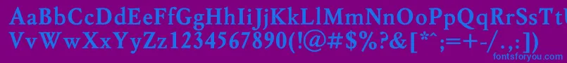 MyslBold-fontti – siniset fontit violetilla taustalla