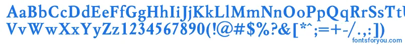 フォントMyslBold – 白い背景に青い文字