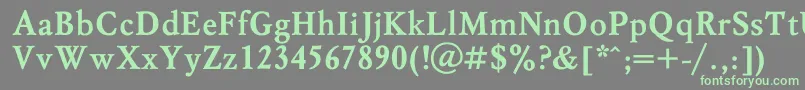 MyslBold-fontti – vihreät fontit harmaalla taustalla