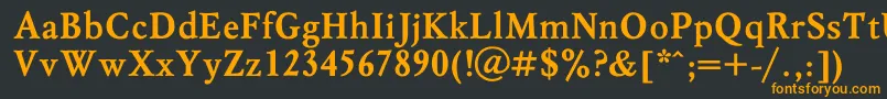 フォントMyslBold – 黒い背景にオレンジの文字