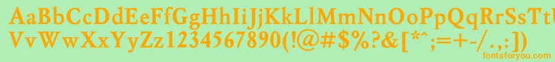 MyslBold Font – Orange Fonts on Green Background