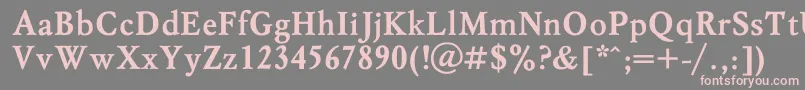 MyslBold-fontti – vaaleanpunaiset fontit harmaalla taustalla