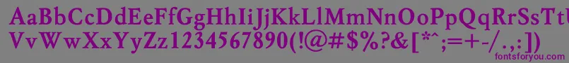 MyslBold-fontti – violetit fontit harmaalla taustalla