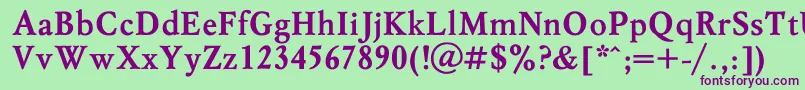Шрифт MyslBold – фиолетовые шрифты на зелёном фоне