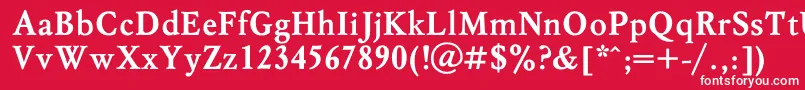 フォントMyslBold – 赤い背景に白い文字