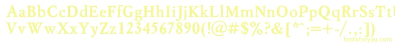 フォントMyslBold – 白い背景に黄色の文字
