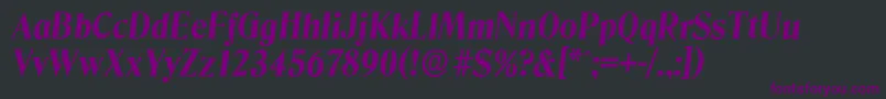 フォントDenverserialXboldItalic – 黒い背景に紫のフォント